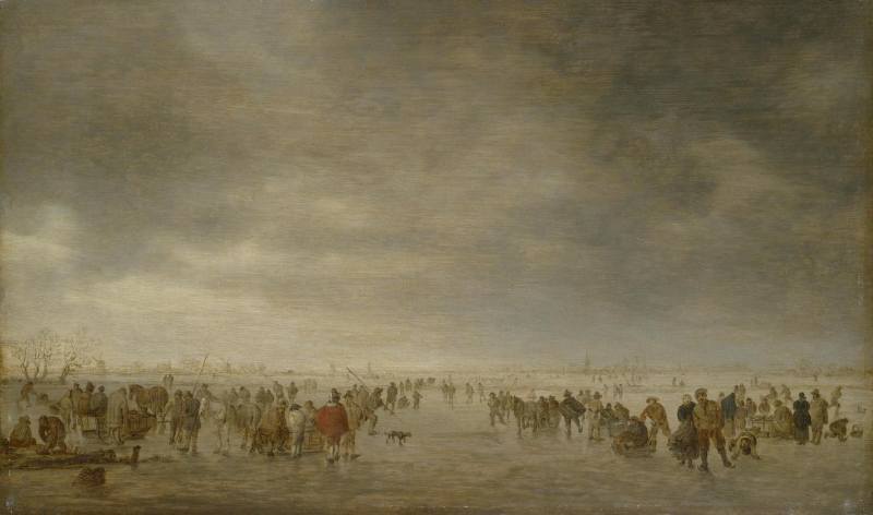 Ян ван Гойен. Конькобежцы. 1641