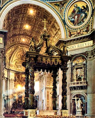Лоренцо Бернини. 'Балдахин' в соборе святого Петра в Риме. 1624-1633 гг.