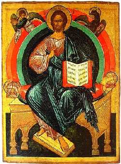 «Вседержитель» — Христос в тетраморфе (Новгород, XV век)
