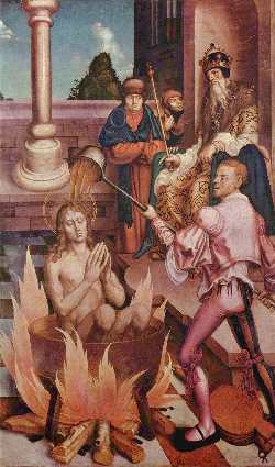 Иоанн Богослов в кипящем масле (Ханс Фрис, 1514)