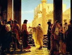 «Ecce Homo». Пилат обращается к толпе иудеев, призывая помиловать Христа (Антонио Чизери, 1862