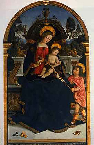 Бернардино Пинтуриккьо. Мадонна с младенцем и маленьким Иоанном Крестителем