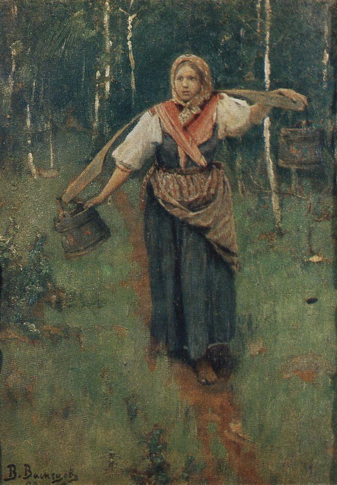 Девушка с бадейками (За водой) (Ахтырка) - Картина Васнецова